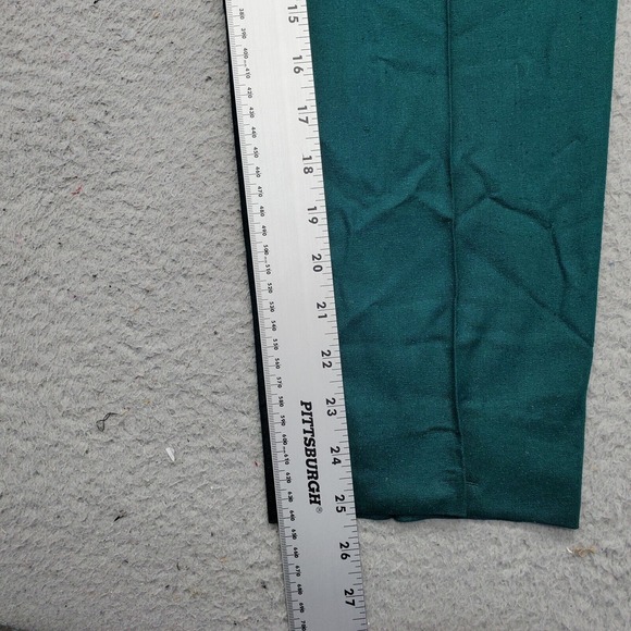 IRKA Dress Pants Womens Green Flat Front 100% Silk Pleated Regular Fit‎ Comfort - Picture 4 of 8